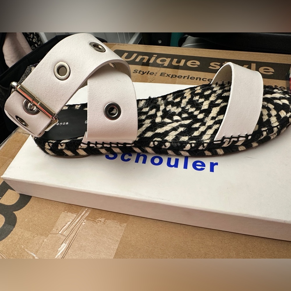 Proenza Schouler White and Black Woven espadrille Sandals 41‎ - Picture 3 of 10